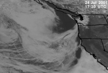 Chemtrails, Pacific ocean from a satellite